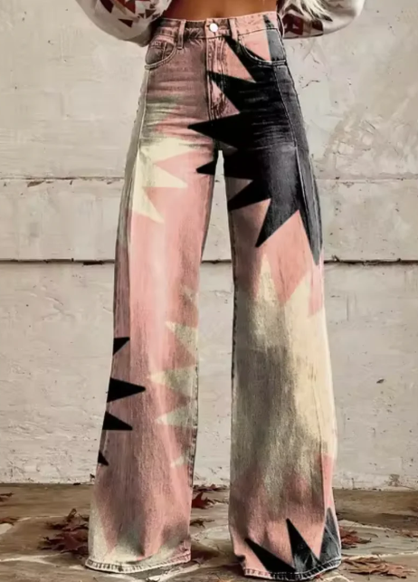Anzhela - Pantalon large avec imprimé coloré