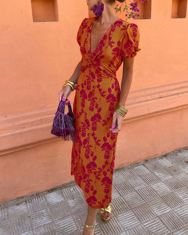 Evalena - Robe Axi stylée à manches bouffantes pour femmes