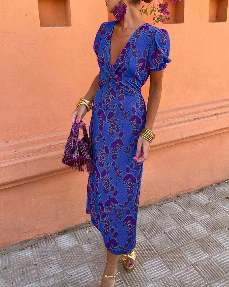 Evalena - Robe Axi stylée à manches bouffantes pour femmes