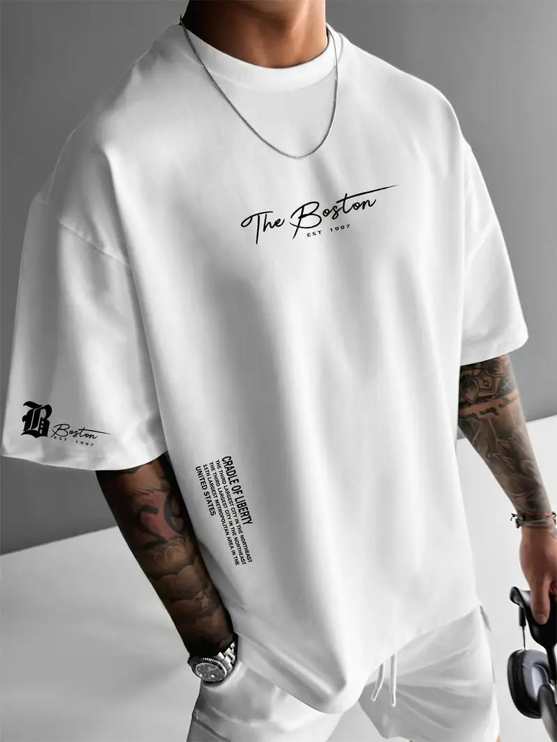 Ralph - T-shirt décontracté à manches courtes pour hommes avec impression de lettres