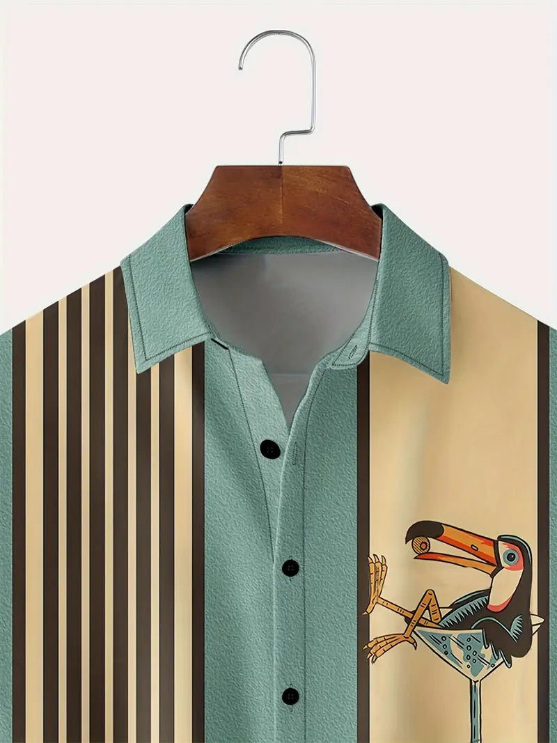 Thomas -Chemise rayée à manches courtes pour hommes