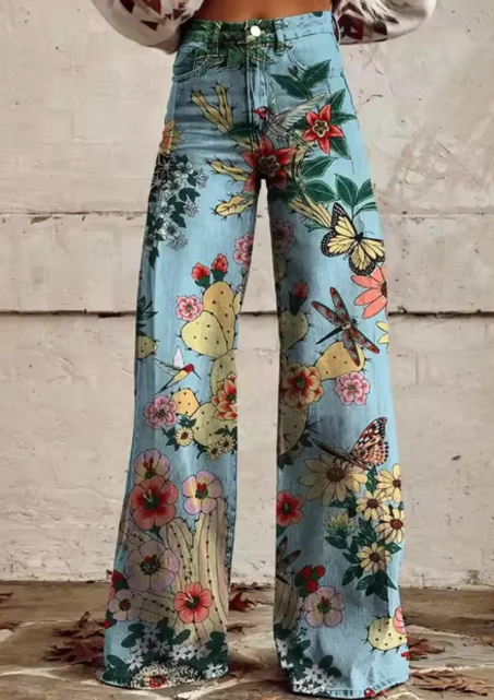 Anzhela - Pantalon large avec imprimé coloré