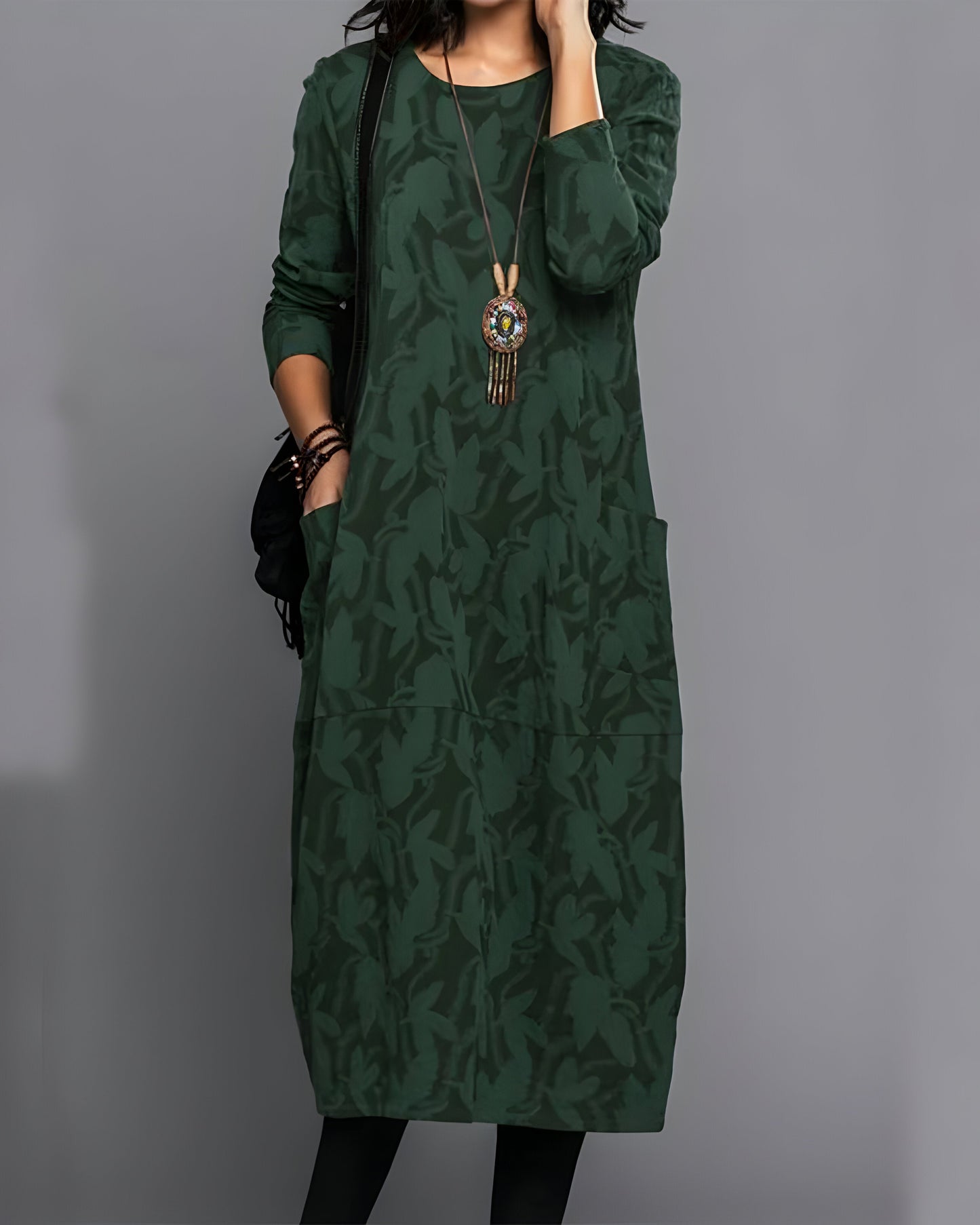 Adel - Robe de sac imprimée à manches longues