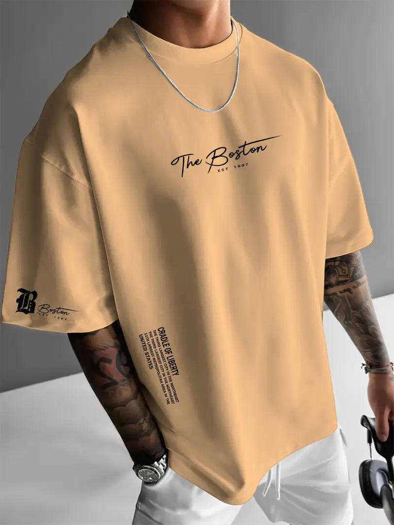 Ralph - T-shirt décontracté à manches courtes pour hommes avec impression de lettres
