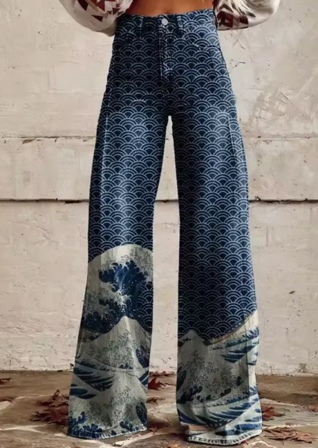 Anzhela - Pantalon large avec imprimé coloré