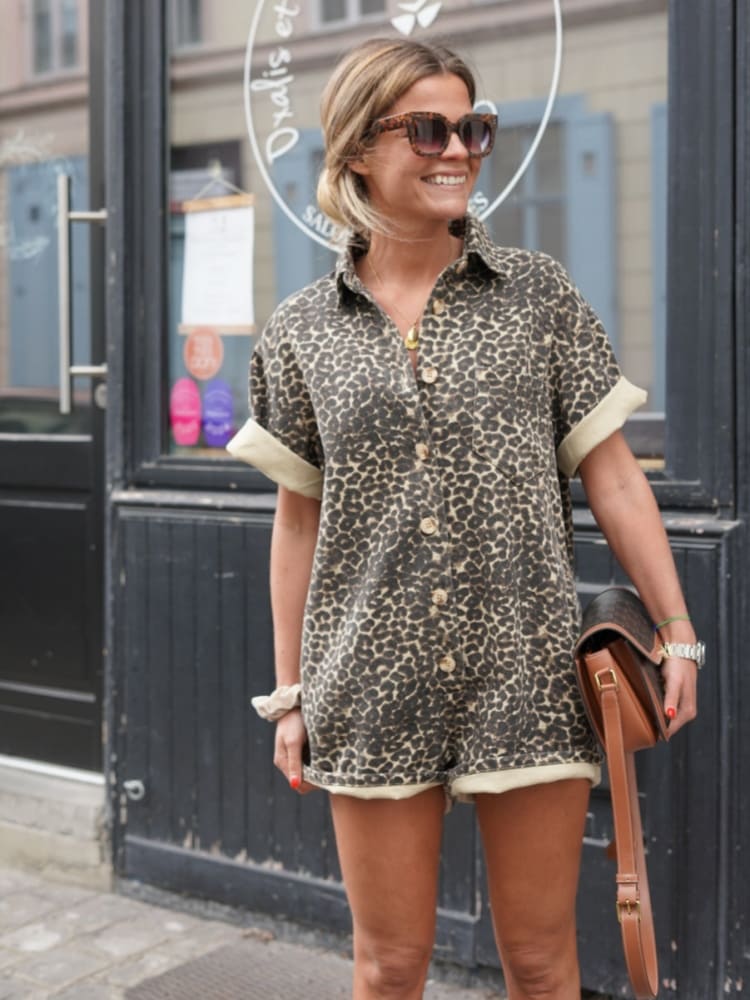 Jumpsuit court avec imprimé