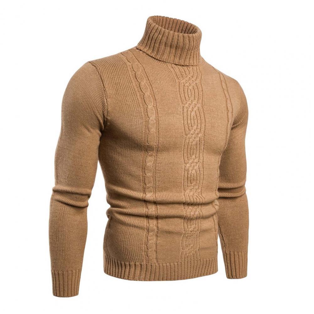 Pull à col roulé en coton avec motif en tricot câblé - Lucian