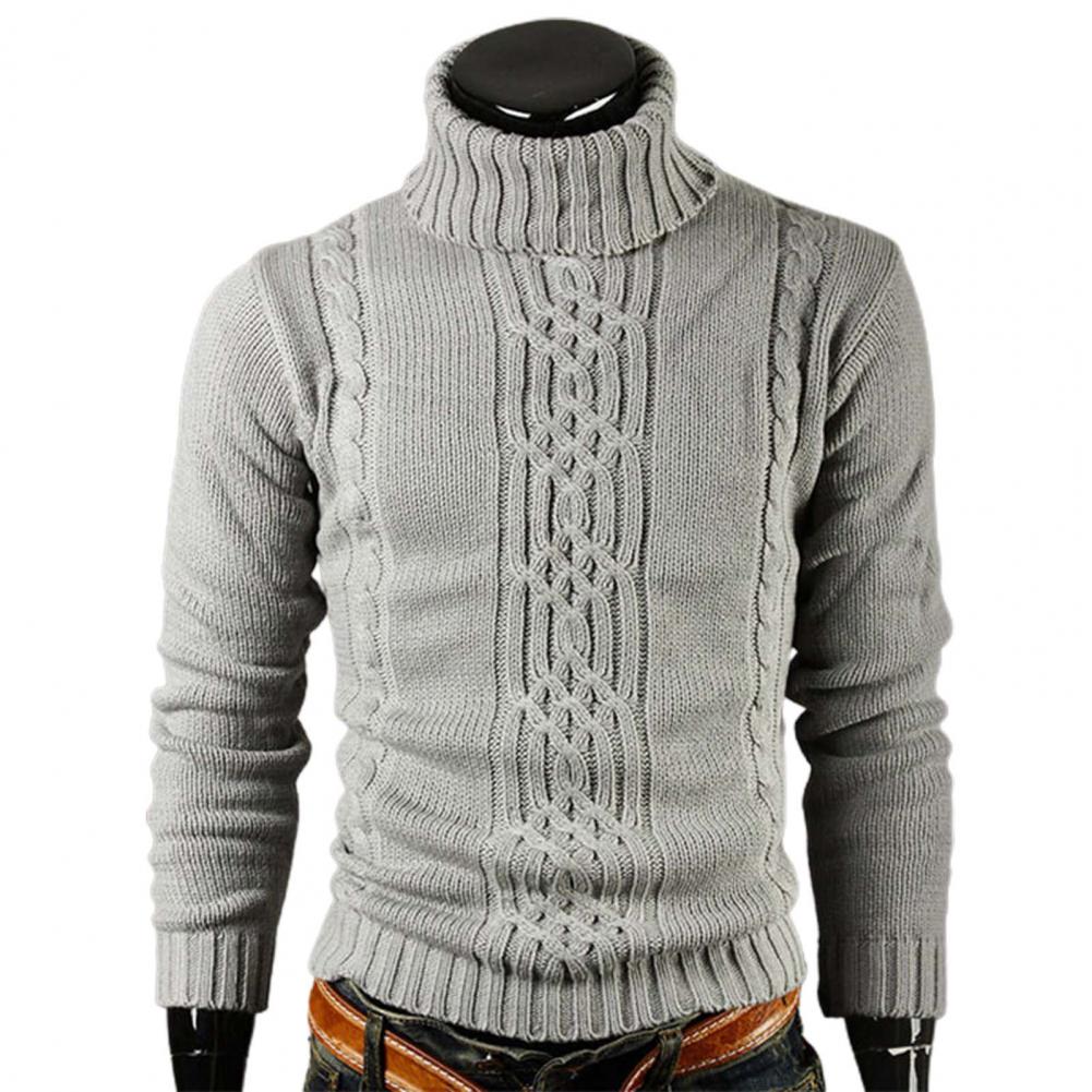 Pull à col roulé en coton avec motif en tricot câblé - Lucian