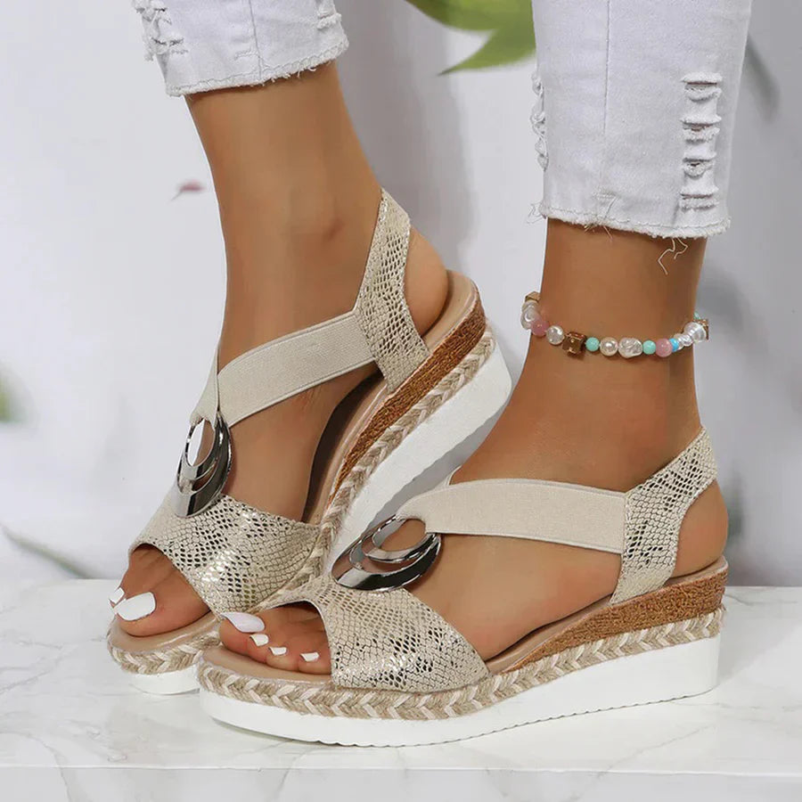 Viola - Sandales orthopédiques confortables avec talon compensé