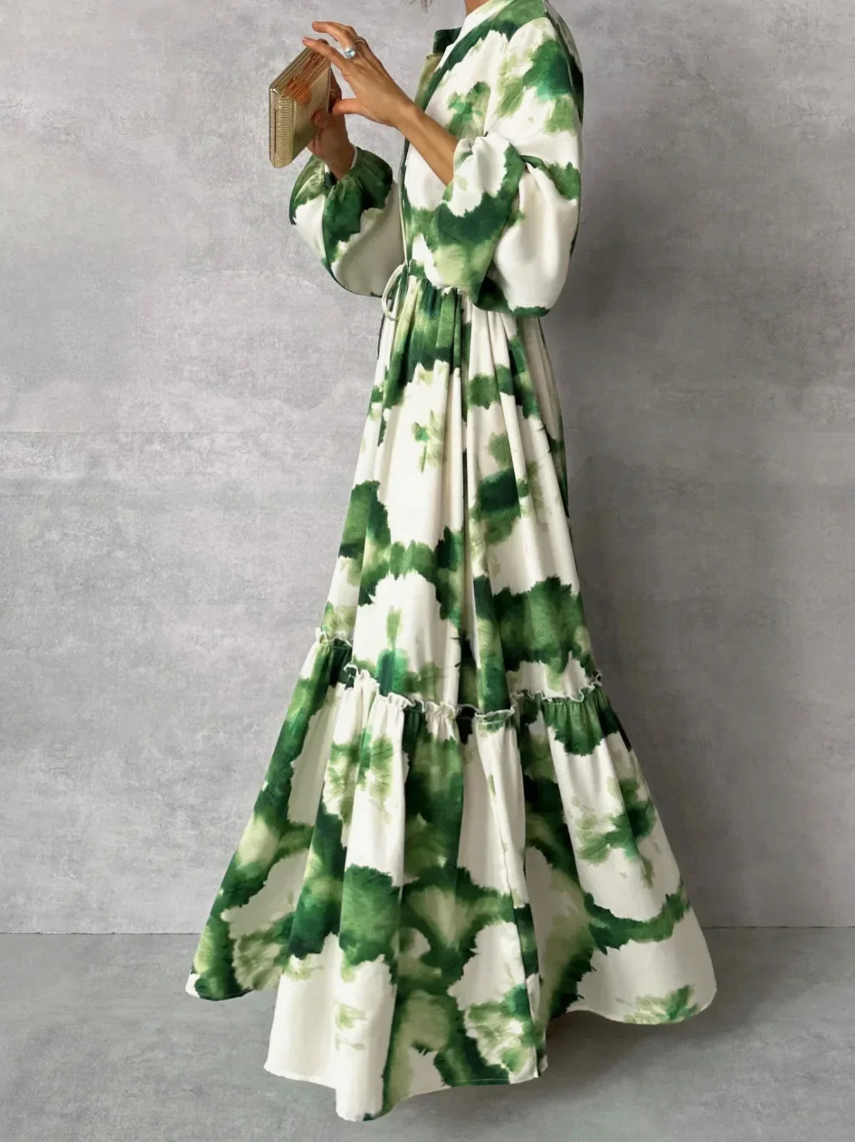 Cerena – Elégante maxi-robe à manches longues