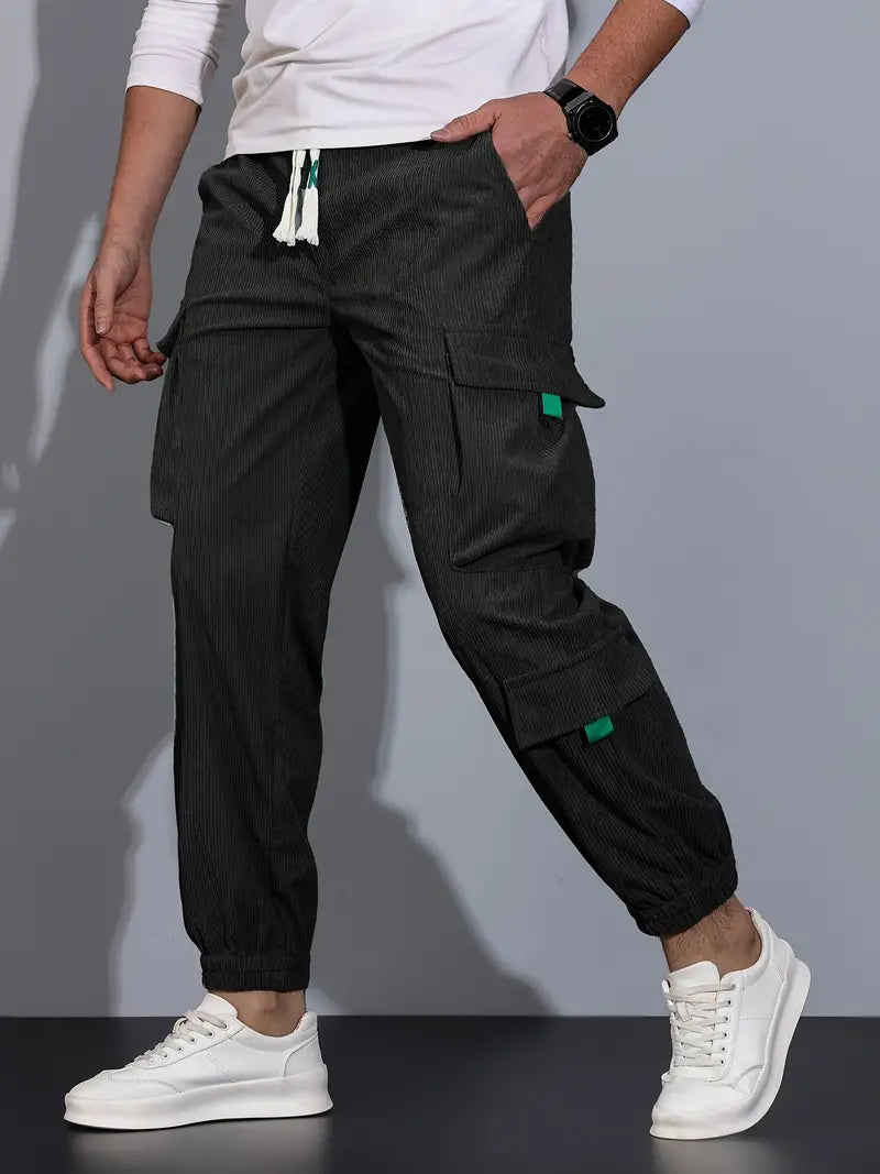 Aldrich - Pantalon cargo solide et décontracté pour hommes