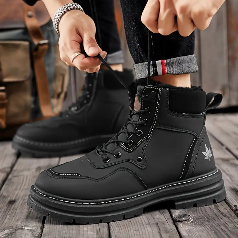 Levi - Bottes de neige pour hommes avec semelle épaisse