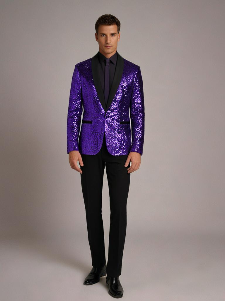 Veste Blazer à Paillettes Pour Hommes