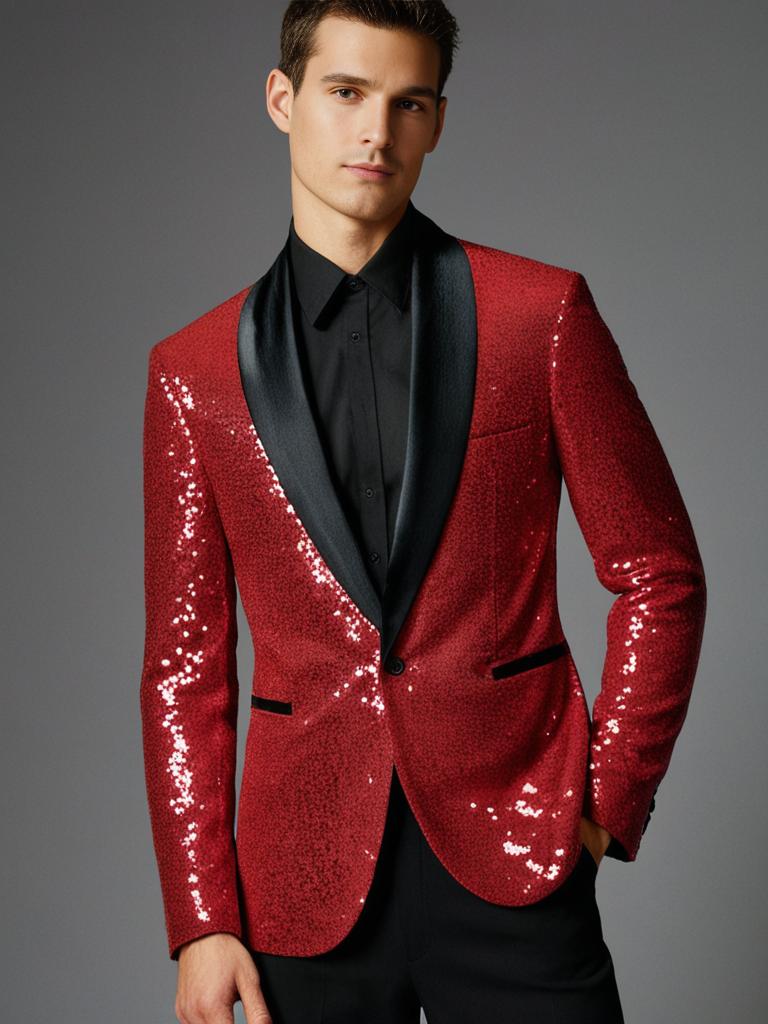Veste Blazer à Paillettes Pour Hommes