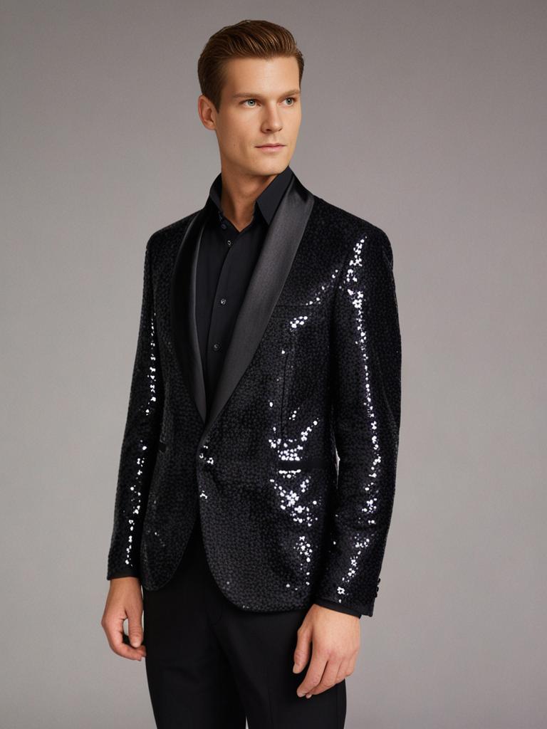 Veste Blazer à Paillettes Pour Hommes