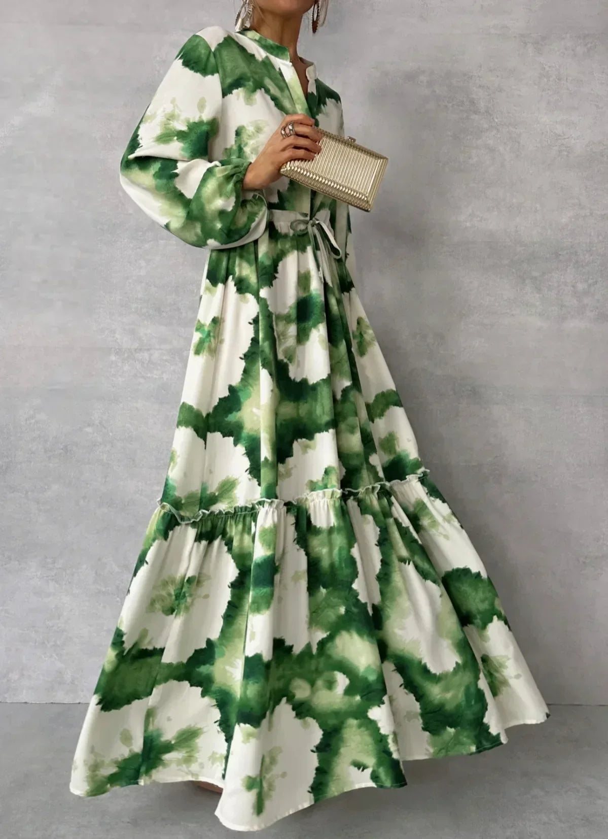 Cerena – Elégante maxi-robe à manches longues