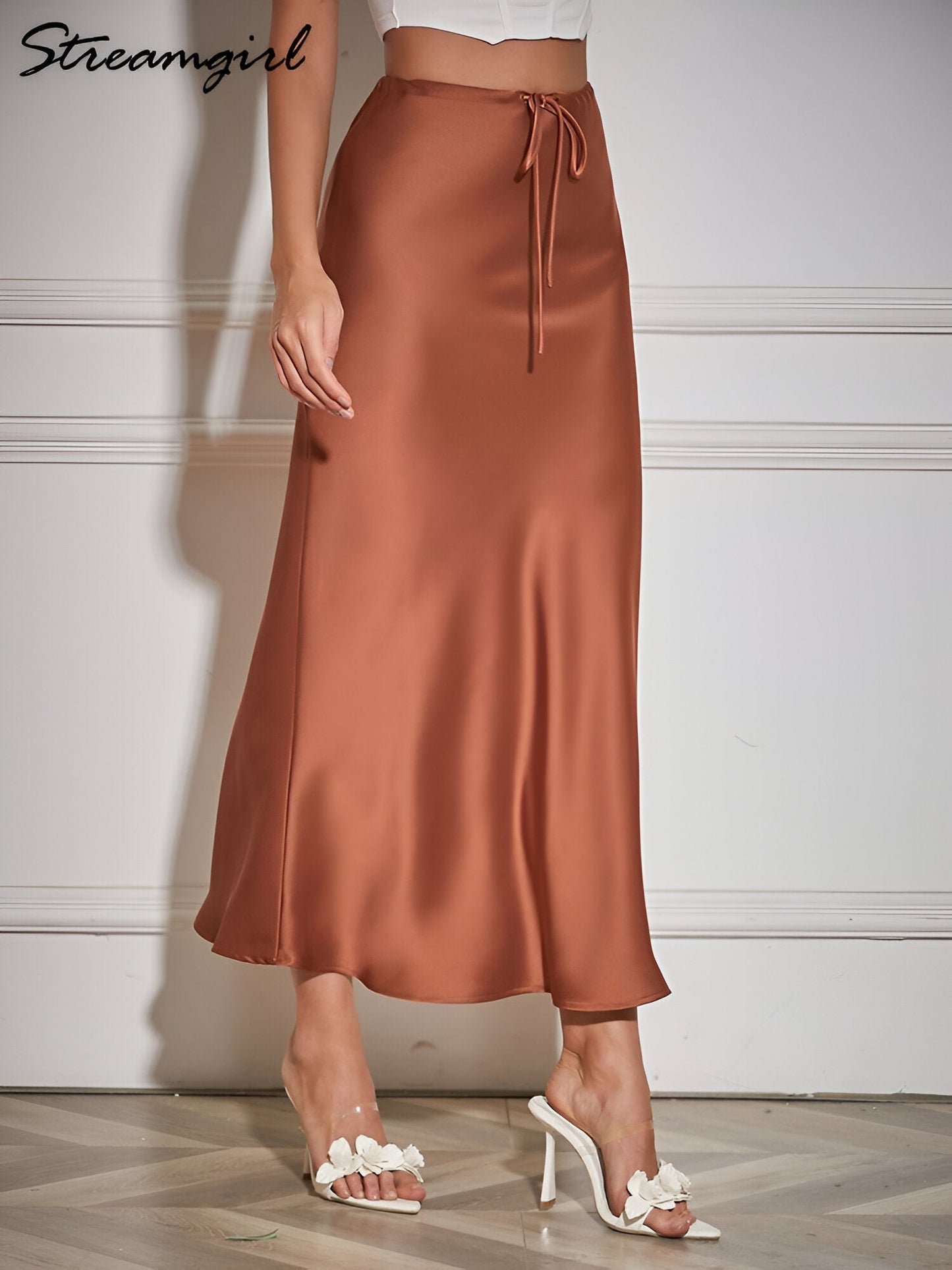 Mireille | Jupes longues en satin pour femmes