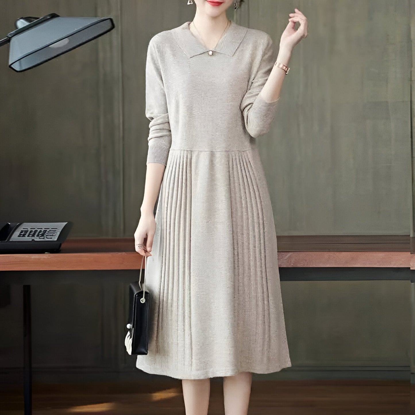 Delphine | Mühelose Eleganz in einem gestrickten Maxikleid