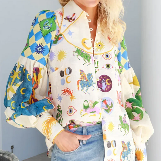 Nora - Top coloré imprimé