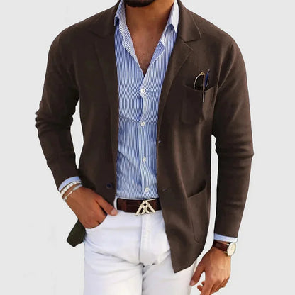 Blazer stylé pour homme avec poches à boutons et col à revers - Nico