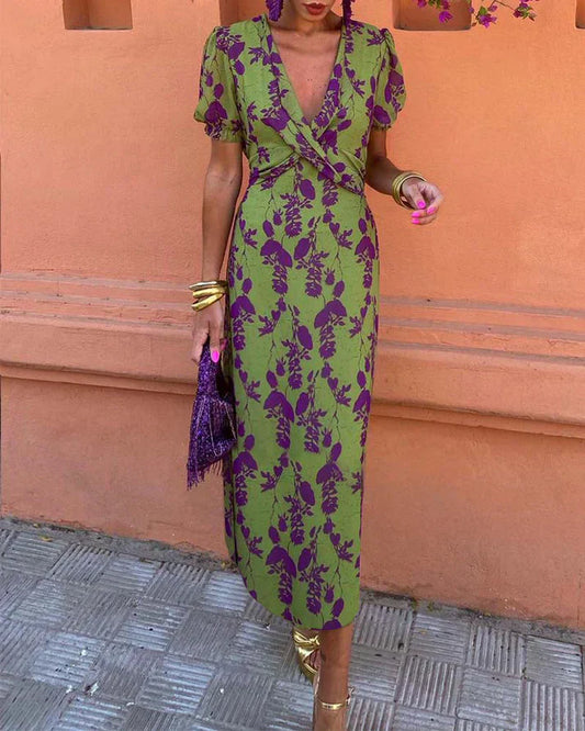 Evalena - Robe Axi stylée à manches bouffantes pour femmes