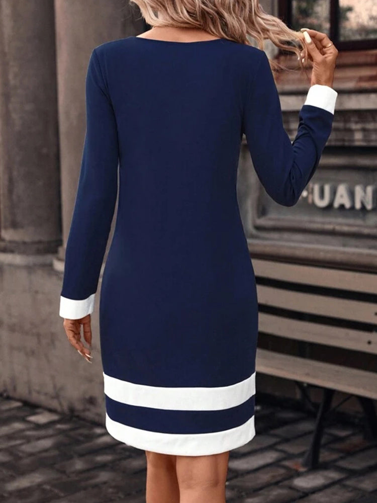 Emily - Robe tricotée mode à manches longues pour femmes