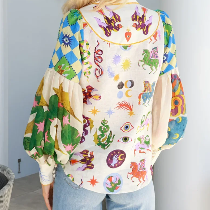 Nora - Top coloré imprimé