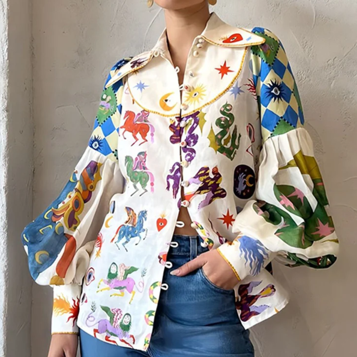 Nora - Top coloré imprimé