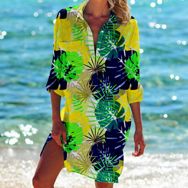 Celia - Hemdkleid imprimé tropical