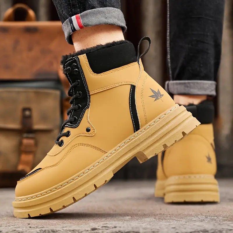Levi - Bottes de neige pour hommes avec semelle épaisse