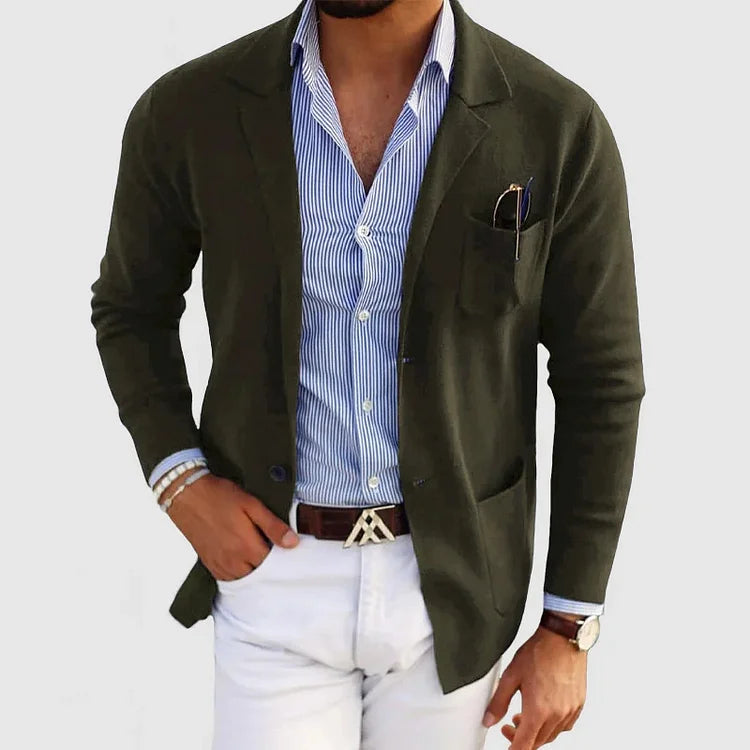 Blazer stylé pour homme avec poches à boutons et col à revers - Nico