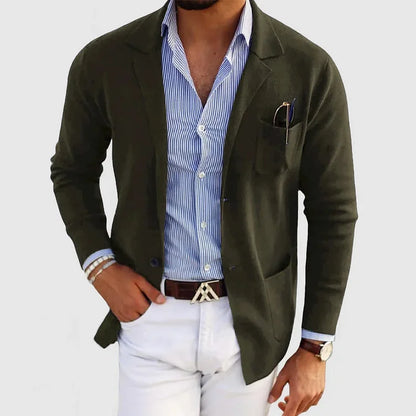 Blazer stylé pour homme avec poches à boutons et col à revers - Nico