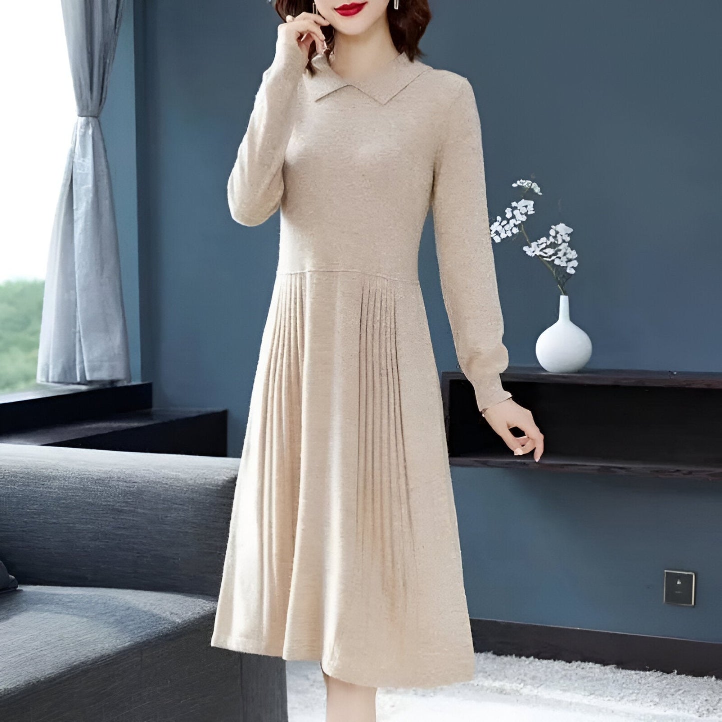 Delphine | Mühelose Eleganz in einem gestrickten Maxikleid