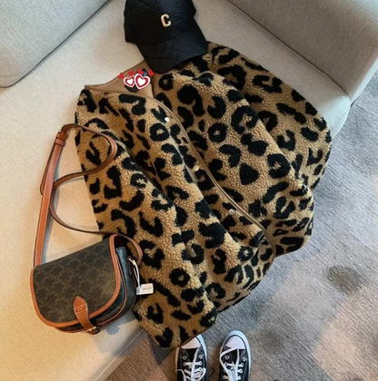 Alondra – Veste polaire stylée avec motif léopard