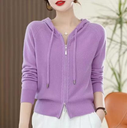 Kiana – Hoodie en cachemire tricoté