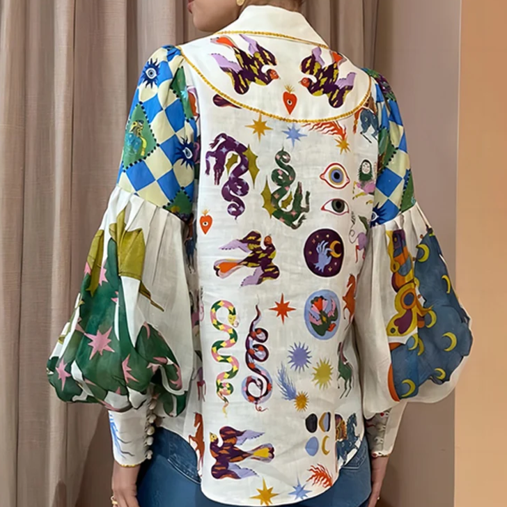 Nora - Top coloré imprimé