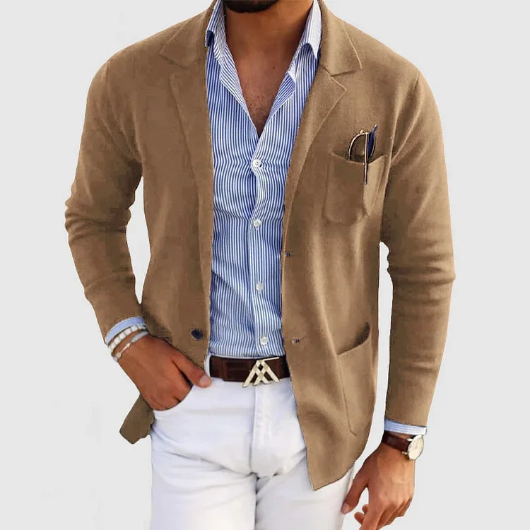 Blazer stylé pour homme avec poches à boutons et col à revers - Nico