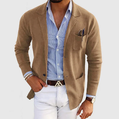 Blazer stylé pour homme avec poches à boutons et col à revers - Nico
