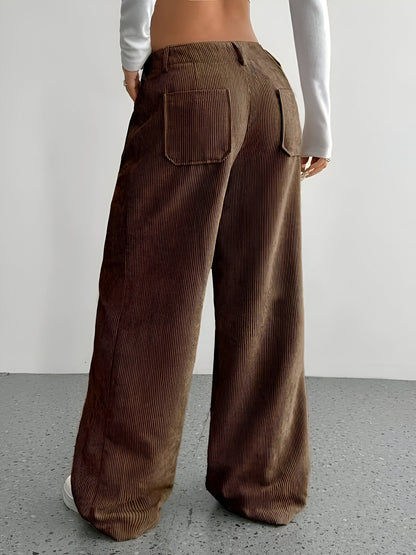 Gizelle | Pantalon décontracté en velours côtelé avec une jambe large