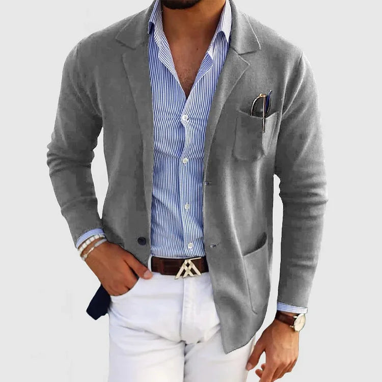 Blazer stylé pour homme avec poches à boutons et col à revers - Nico