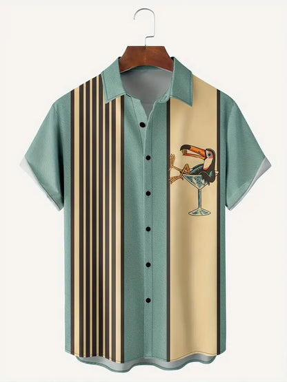 Thomas -Chemise rayée à manches courtes pour hommes