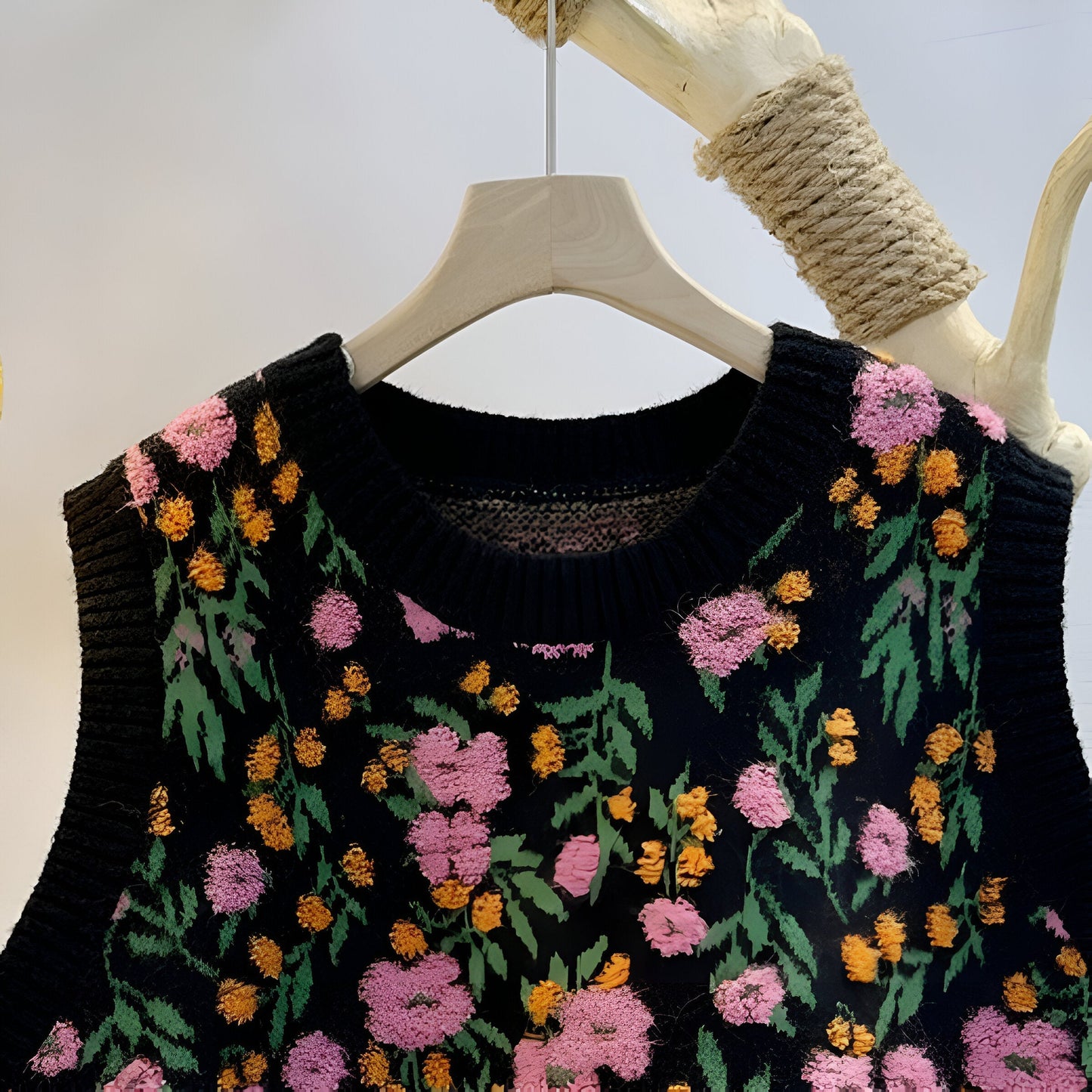 Lavinia | Gilet tricoté de style coréen Pink Peach Blossom