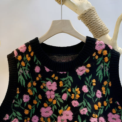 Lavinia | Gilet tricoté de style coréen Pink Peach Blossom