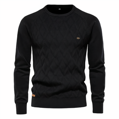 Pull en tricot avec motif en losange pour hommes - Adam