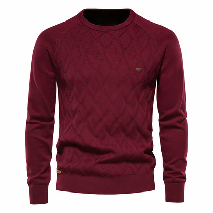 Pull en tricot avec motif en losange pour hommes - Adam