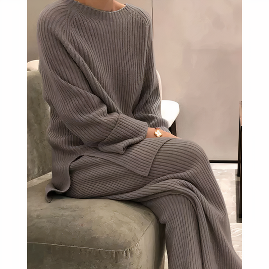 Ensemble décontracté composé d'un pull et d'un pantalon en tricot - Samantha