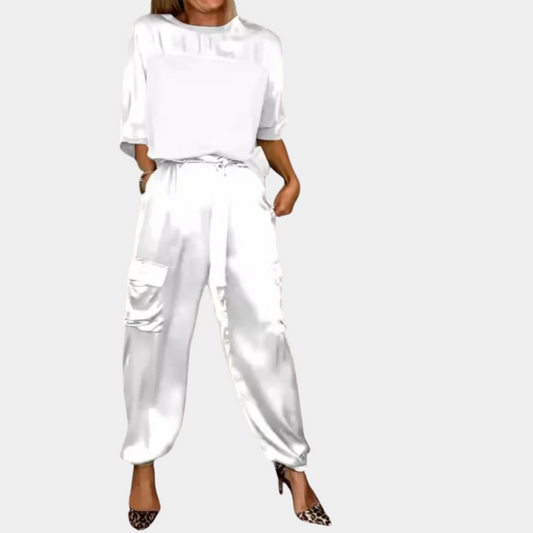 Danika - Elégant ensemble chic en satin [haut+pantalon]