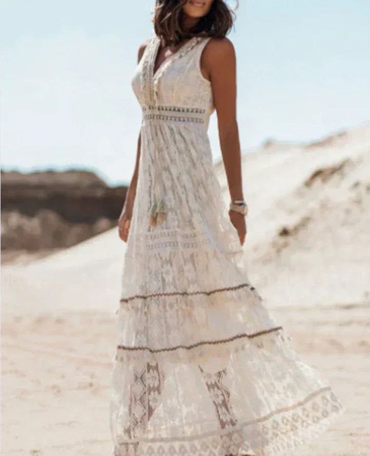 Reba -  Robe sans manches en dentelle boho