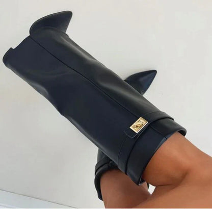 Elisara -Bottes de haute qualité en daim au genou
