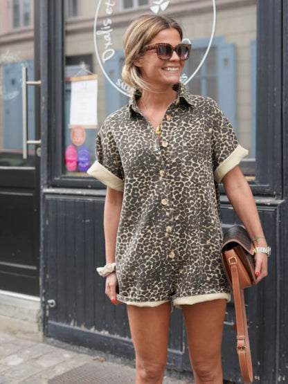 Jumpsuit court avec imprimé